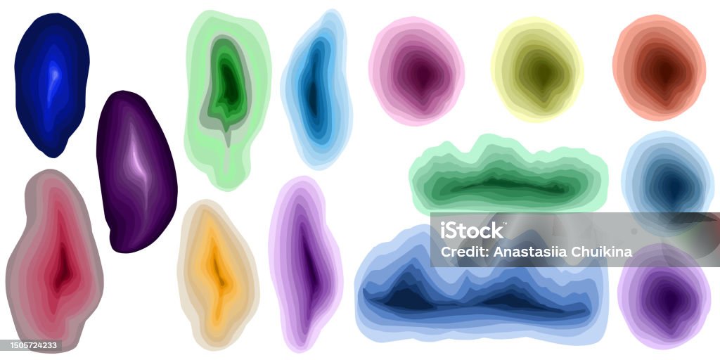 Geode Gradient Set Of Vector Elements Gradient Spots Circles Ovals Colored Layers ...