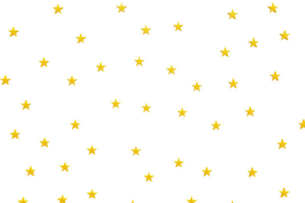 istock Golden stars on a white isolated background. 3d rendering 1505725406