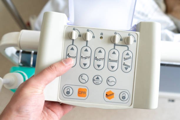istock Hospital adjustable bed remote control panel box, medical equipment. 1505730402