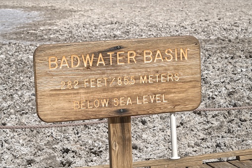 Badwater Basin, lowest point in North America, in Death Valley National Park_0560