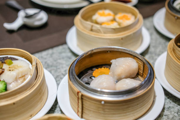 istock Various Dimsum in the stream basket on the table 1505745457
