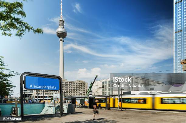 Busy Alexanderplatz In Berlin Germany Stock Photo - Download Image Now - Berlin, Alexanderplatz, People