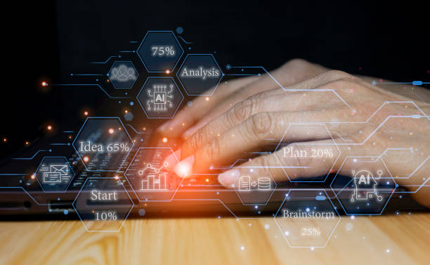 istock The concept of technology and people using AI to help with work. AI Learning and Artificial Intelligence. Business, modern technology, internet and networks. AI technology in daily life and industry 5.0 1505785729