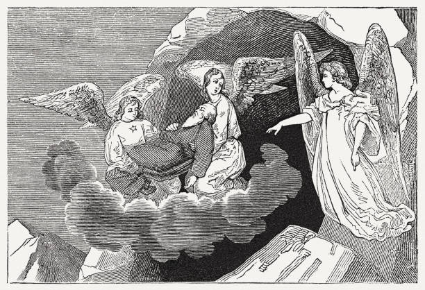 istock Death of Moses (Deuteronomy 34, 5-6), wood engraving, published 1835 1505820687