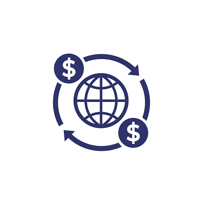 money transfer worldwide icon, global payments
