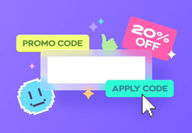 Promo Code Promotional Code Coupon Discount vector art illustration