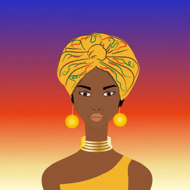 Vector illustration of African woman