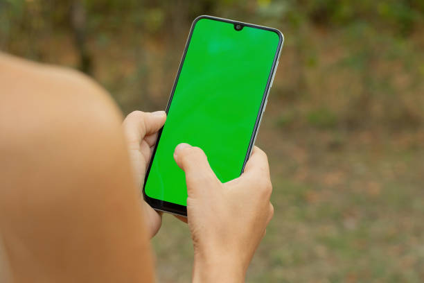 istock hands holding phone with green screen in summer park close up 1505933438