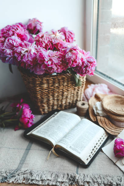 istock Open bible in home morning interior 1505956184