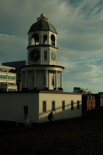 The Halifax Clock Tower is a three-storey, irregular octagon tower located at Fort George in the core of Halifax, Nova Scotia.