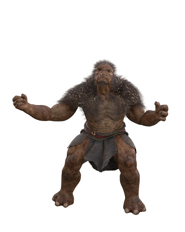 3D rendering of a werewolf or lycanthrope isolated on white background
