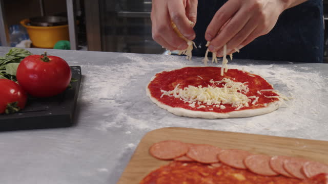 pizza with grated cheese