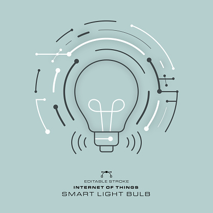 Light Bulb  - Editable Stroke. layered illustration, global colors