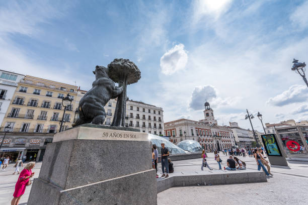 Tower of the building that houses the seat of the government of the Community of Madrid in Puerta del Sol, Spain.