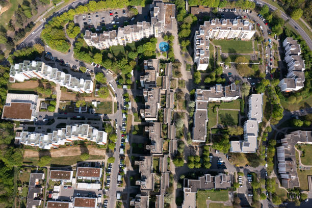 istock Aerial view of a residential district 1506139570