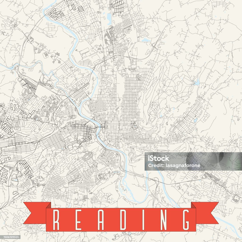 Reading Pennsylvania Usa Vector Map Stock Illustration - Download Image ...