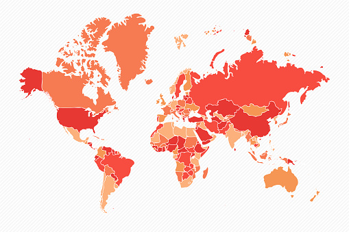 World Map Spliced Colorful The World Divided Map Illustration Stock Illustration ...