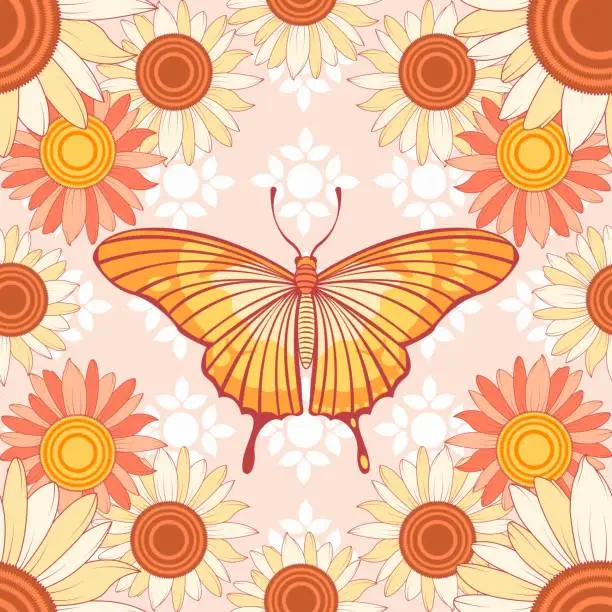 Vector illustration of Vector Flower Pattern Wallpaper isolated illustration