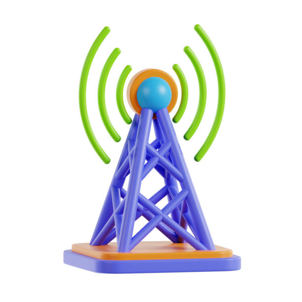 wireless tower 3d icon. Communication tower 3d icon for transmitting network signal. Signal Tower 3d icon
