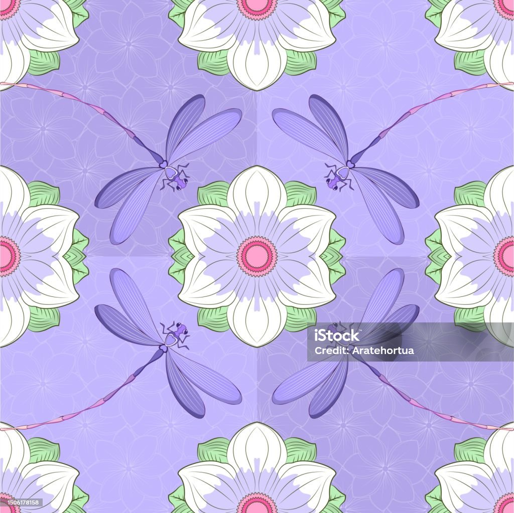 Floem Pattern Vector Flower Pattern Wallpaper Isolated Illustration Stock ...