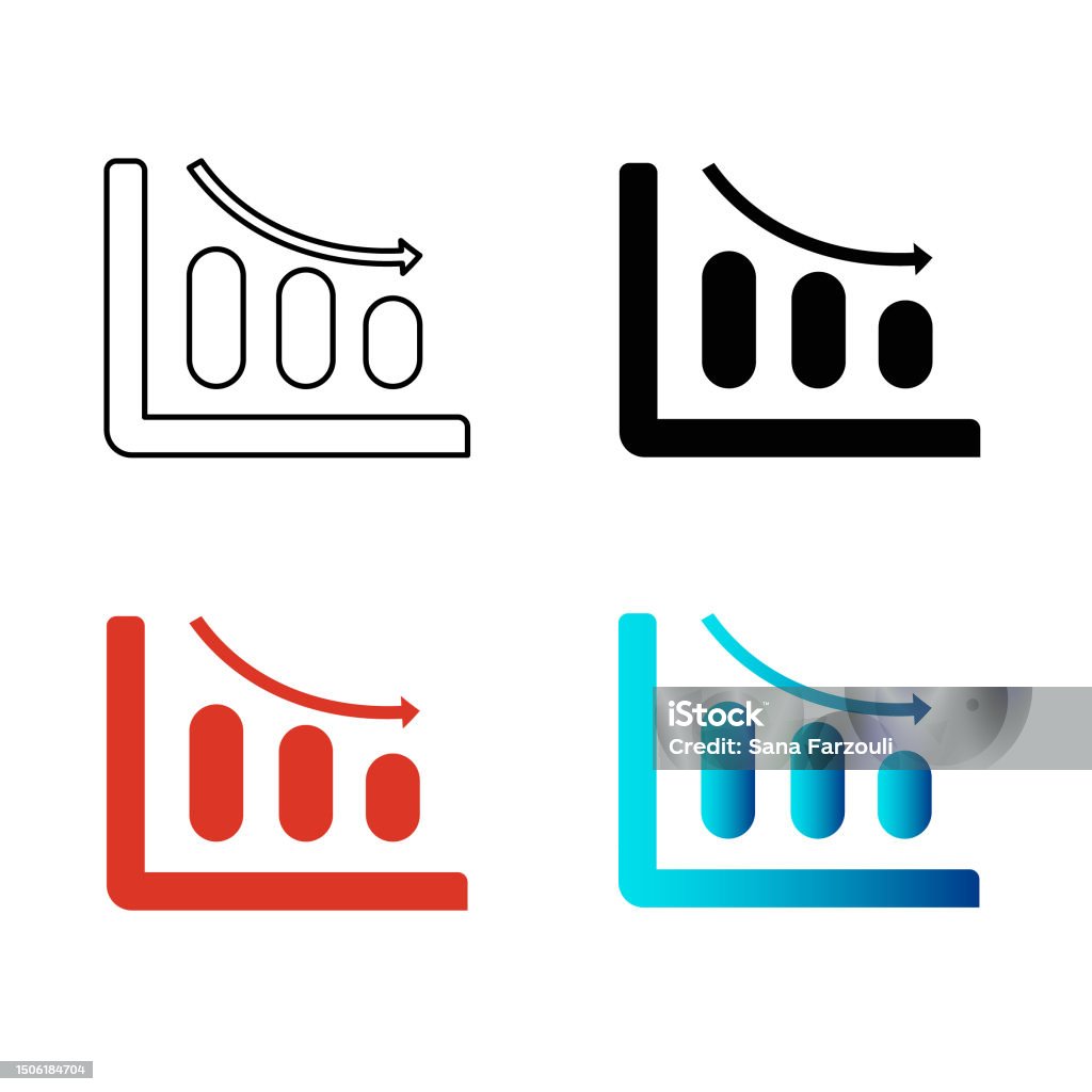 Abstract Graph Decrease Silhouette Illustration Stock Illustration ...