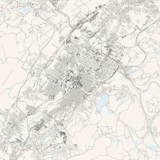 Vector illustration of Scranton, Pennsylvania, USA Vector Map