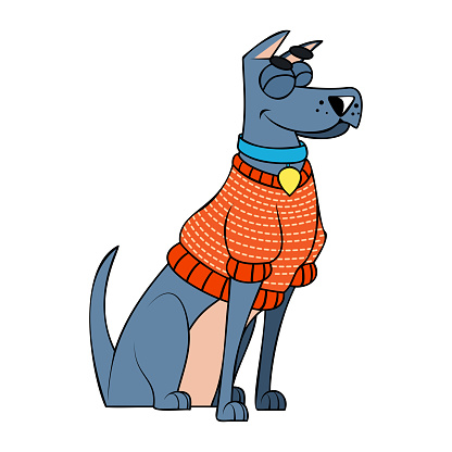 Dane Character Vector Cartoon Great Danes Character Isolated Illustration Stock ...
