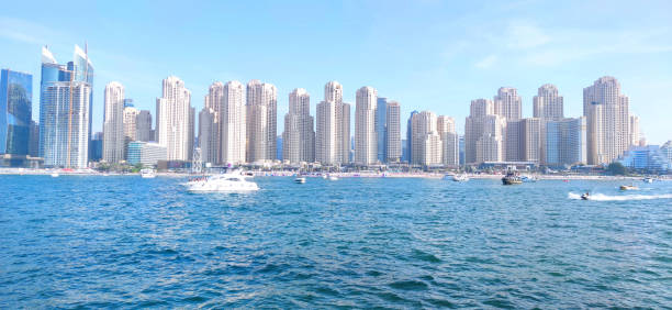 istock Dubai Marina cityscape UAE. Panoramic view from the sea side 1506272894