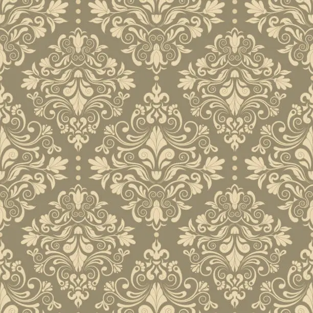 Vector illustration of vintage seamless pattern with Victorian motif