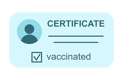 Vaccination certificate vector icon. Health passport of vaccination document illustration.