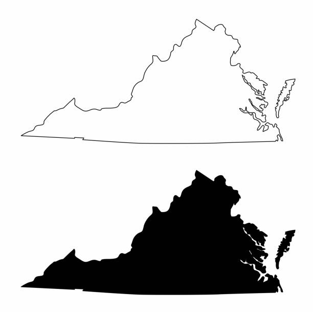Virginia Map Solid 60+ Detailed Map Of Virginia Stock Illustrations, Royalty-Free Vector ...