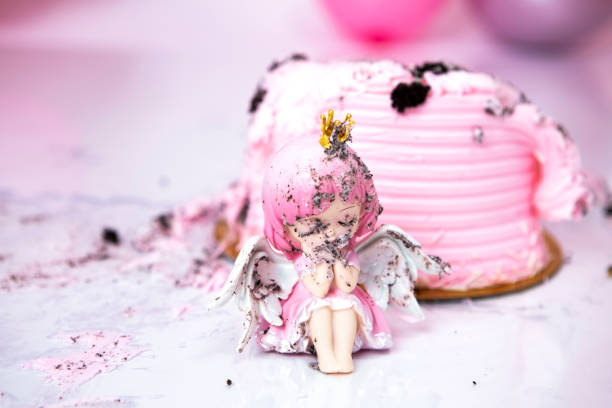 handmande birthday cake shot in a closeup scene