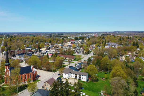 istock Aerial of Mount Forest, Ontario, Canada in spring 1506302888