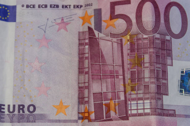 Macro shot of the five hundred euro banknote