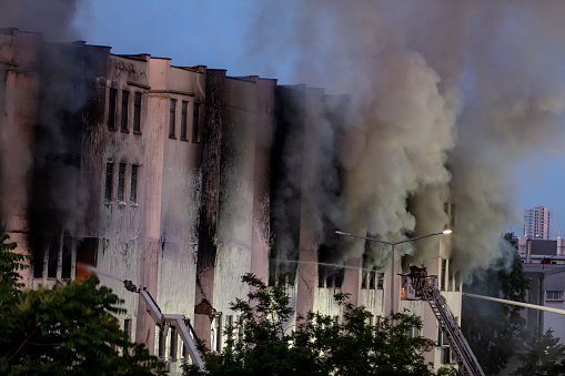 Firefighters at work