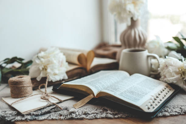 istock Open bible in home morning interior 1506341189