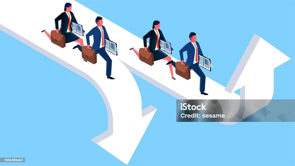 Deciding Path Crossroads Of Career Paths Choosing Unknown Different Paths Different ...