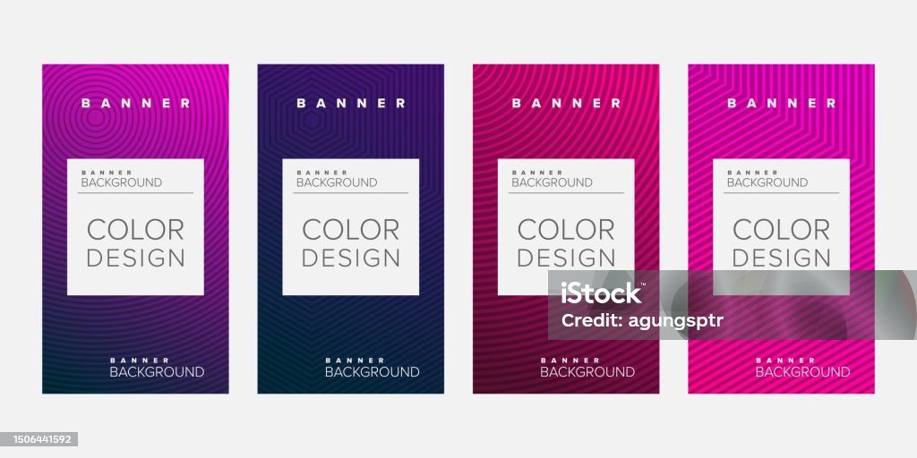5 Color Barner Background Banner Geometric Line Color Design Vector Vertical Banner ...