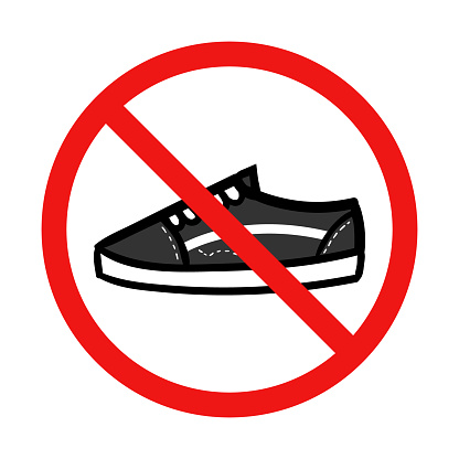 No Sneakers Sign On White Background Stock Illustration - Download ...