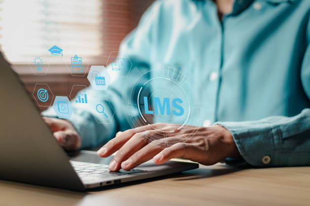 istock Learning management system concept. Education on internet, online lessons and education, courses, application, education, learning. 1506444678