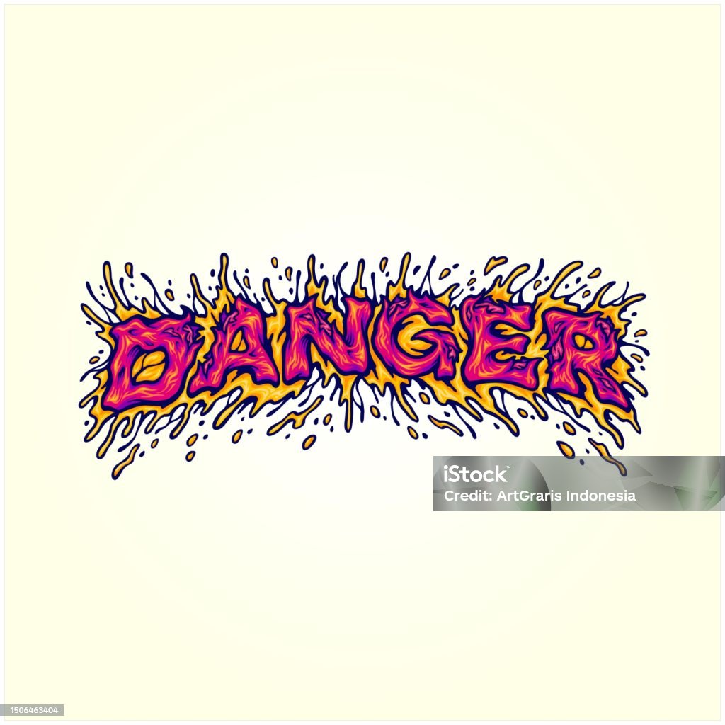 Danger Lettering Danger Word Typeface With Horror Rotten Text Illustrations Stock ...