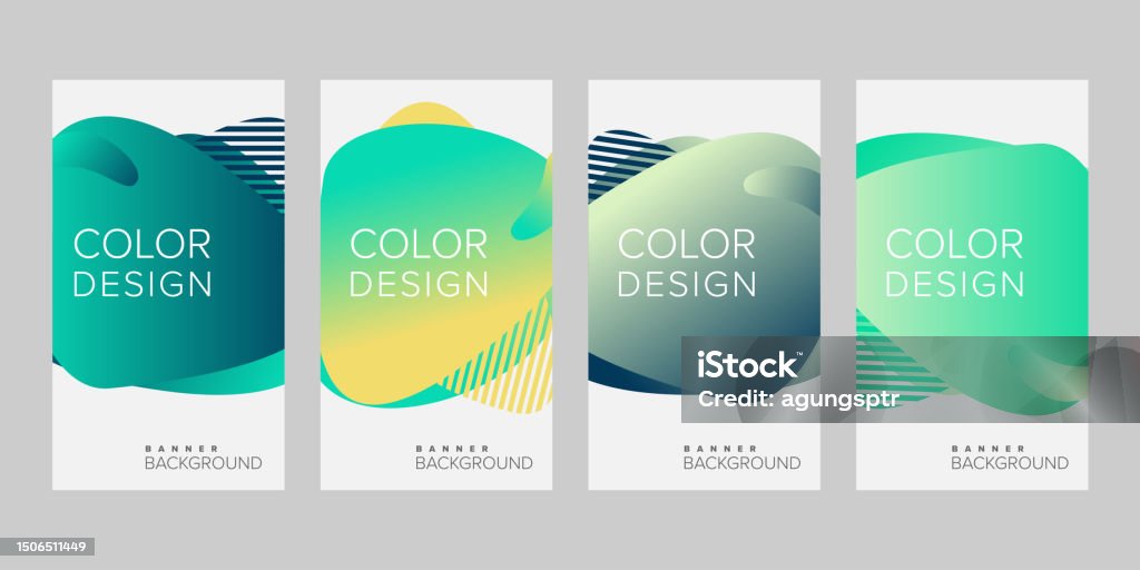 5 Color Barner Abstract Background Banner Gradient Color Design Vector Vertical Banner ...