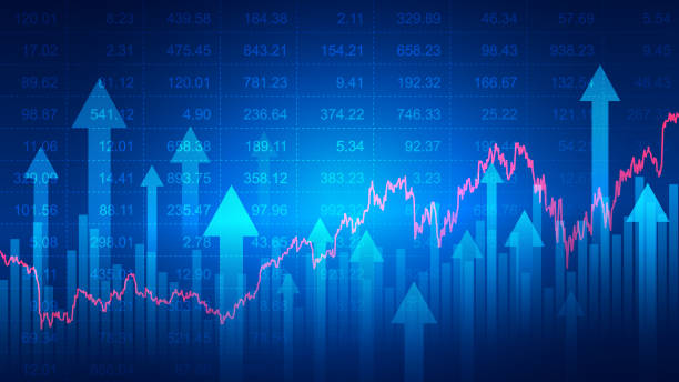 finanční zázemí - akciový trh a burza stock ilustrace