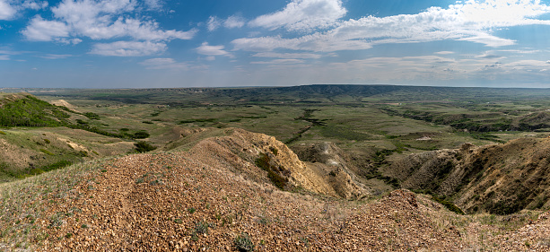 A panoramic view of the Frenchman River Valley from Jones’ Peak between Ravenscrag and Eastend, SK
