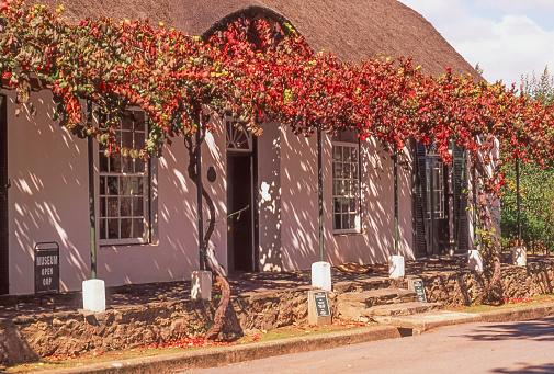 Swellendam, South Africa - April 8, 2023: The historic home of Mayville, built in 1853, in Swellendam in the Western Cape Province of South Africa, is now part of the Drostdy Museum.