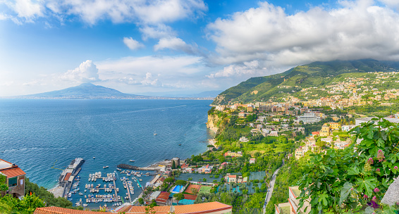 Landscape with Meta di Sorrento, Amalfi coast, Italy
