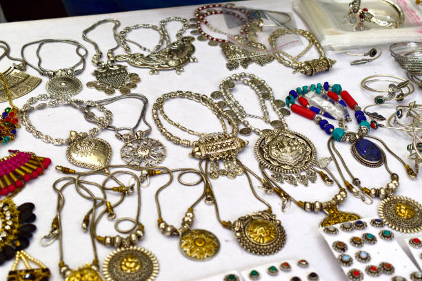 istock Sliver jewelry displayed at market 1506561725