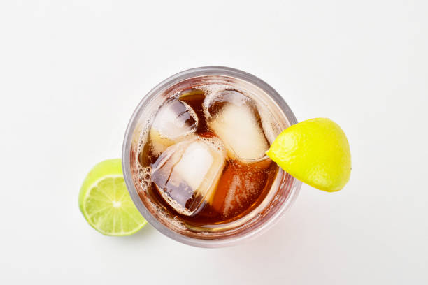 istock Top view of lemon icetea isolated on white background 1506561784