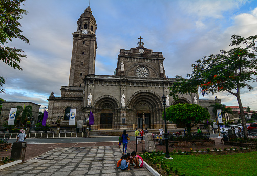 Manila, Philippines - Dec 21, 2015. Manila Cathedral at Intramuros District. The cathedral was officially established in 1571.