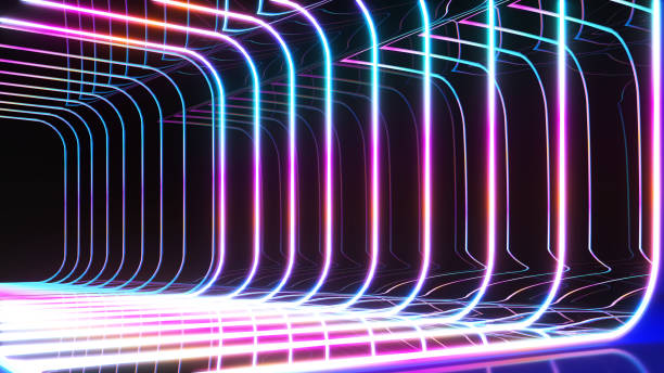 istock technology abstract background colorful neon light background fantastic view,3D rendering 1506588919